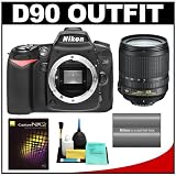 Nikon D90 Digital SLR Camera Body with Nikon 18-105mm VR DX Lens + Nikon Capture NX2 Photo Editing Software + EN-EL3e Battery + Cleaning Kit