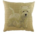 Evans Lichfield Dogs Westie Traditional Tapestry (Filled) Cushion, 18 x 18 inch