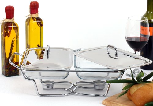 Double Warmer Chafing Dish with Serving Stand