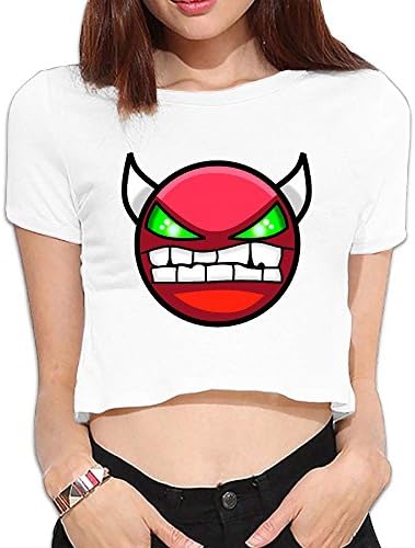 Women's Geometry Dash Demon Midriff-baring T Shirt
