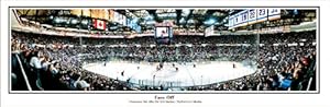 NHL 2003 New York Islanders Nassau Coliseum FACE OFF - 13.5x39 Panoramic Poster. Deluxe Double Matted with Black Metal Frame #4005