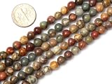 6mm round gemstone picasso Jasper beads strand 15