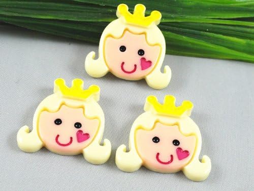 20pcs Cute Princess Head Resin Flatback Button Scrapbooking DIY Craft Applique