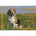 Metall-Warnschild Beagle