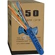 CAT5E, 350 MHz, UTP, 24AWG, 8C Solid Pure Copper, Plenum, 1000ft, Blue, Bulk Ethernet Cable