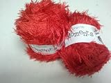 Two Balls Of 50gm RED Moments (King Cole) Baby Double Knitting (Eyelash) Yarn (Wool) shade 478 & (FREE Scarf Pattern)