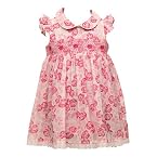 Pixi Girls White with Pink Floral Dress with Integrated Body Suit