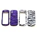 2 Cases for Samsung Instinct S30 M810 Sprint Rubberized Snap-On Protector Hard Cases Image Cover, Pack of 2: Black & Purple Zebra, and Zebra Print