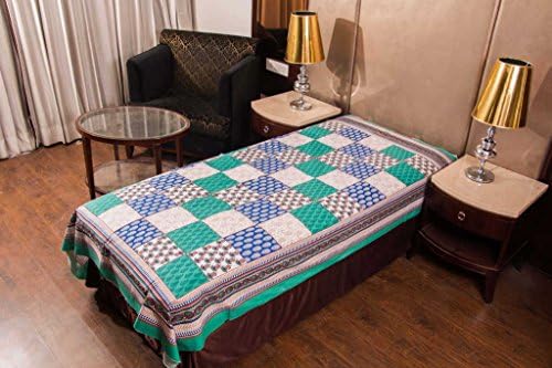 Kismat Collection Pure Cotton Printed Jaipuri & Sanganeri Single Bedsheet