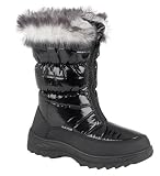 from Mill Outlet Ladies Zip Up Winter Snow Boots Black Size UK 6.5 EU 40
