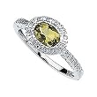 14K White Gold Peridot and Diamond Ring