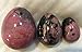 Set of 3 Natural Rhodonite Eggs Kegel Exercise Weights Texas Hidden Gems