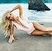 Blooming Jelly Womens Front Side Lace Up Monokini One Piece Swimsuit Bodysuit Bathing Suit, White, Medium, US6=UK10=EU36