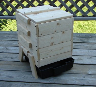 Wooden Worm Bin 3 Trays
