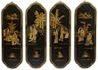Asian Gifts, Art & D&eacute;cor - 36" Curved Chinese Lacquer Wall Plaques (Set of 4) - Lady Generals
