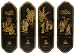 discontinued 2011 Jan - 36" Curved Chinese Lacquer Wall Plaques (Set of 4) - Lady Generals