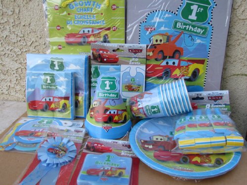 70pc Disney Cars 1st Birthday Party Value Pack <PepperLonely Ship With Priority Mail 2-3 days Delivered>