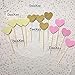 DOOXOO Bridal Shower Cupcake Toppers Chic Bridal Shower Girly Bridal Shower Heart Cupcake Toppers Bridal Shower Decor Bachelorette (Set of 36)