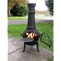 Large Black Cast Iron Chimenea with Grill