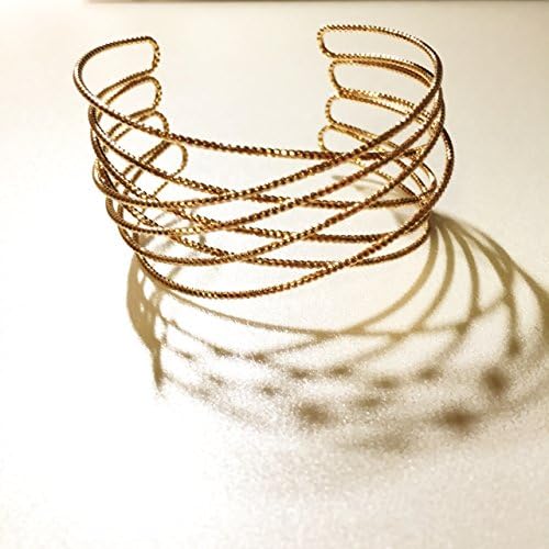 overlap skinny crossed cutout gold cuff bracelet