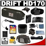 Drift Innovation HD170 Stealth 1080p Digital Video Action Camera Camcorder with Remote Control + Handlebar Mount + Helmet Mount + Goggle Mount + 16GB Card + Battery + Case + Microphone + Rear Silicone Cover + Accessory Kit