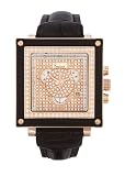 Freelook Women's HA2727RG-1 Glamour Square Black Bezel Black Leather Watch