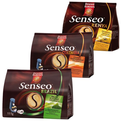 Senseo Kaffeepads World Trip Set, 3 x 16 Kaffeepads: Brazil, Colombia, Kenya