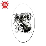 IMAGE OF Sticker (Oval) (10 Pack) Rock Guitar Music Grunge
