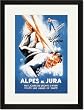 Black Framed/Matted Print 17x23, Alpes and Jura