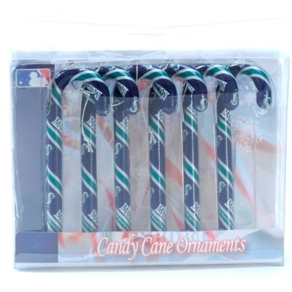 Seattle Mariners MLB Candy Cane Ornament Set of 6