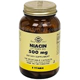 Niacin 500 mg (Vitamin B3), 100 Vegetable Capsules, Solgar