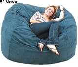 5' Navy Bean Bag Chair Cozy Sac Love Seat New Made in USA