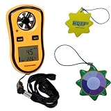 HQRP Digital Pocket Anemometer Wind Speed Meter & Thermometer Handheld Weather Station Beaufort Wind Scale plus HQRP UV Chain / UV Radiation Health Tester