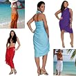 Ladies' Solid Swimsuit Cover-up Sarong- by 1 World Sarongs in your choice of color