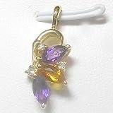 14K Amethyst, Citrine and Diamond Pendant