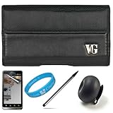 Black Portola Executive Leather Holster Carrying Case with Fixed Belt-Clip  ....