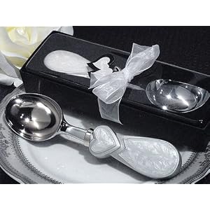 Baby Keepsake: Elegant epoxy heart design ice cream scoop.