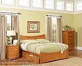 Queen Size Platform Bed with Footboard White Finish