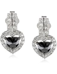 14K White Gold Black and White Diamond Earrings (1 cttw GH, Color, I1-I2 Clarity)