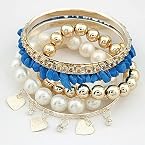 Bangles and bracelets - Blue Stone Pearl Bracelet Set(CFB0049)