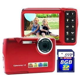New Huge 2.7 Inches LCD Face Detection + Smile Shutter Mode Red Digital Camera + Camcorder + Webcam (8GB included)
