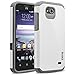 ZTE Overture 2 Case, RANZ Grey with White Hard Impact Dual Layer Shockproof Bumper Case For ZTE Overture 2/ Maven/ Z810/ Z812/ Z813 / Z791/ Z792