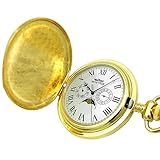MONTRES モントレス ムーンフェイス搭載 ポケットウォッチ 懐中時計 ゴールド×ローマ数字 MS-923-GD-A