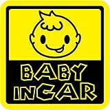 Sticker Shop Haru ＢＡＢＹ IN CAR マグネット やんちゃっ子角型 イエロー