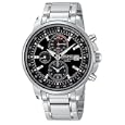 Seiko Men's Alarm Chronograph Silver-Tone Watch #SNAA61