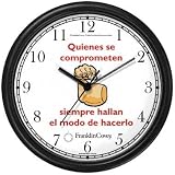 Habit 1 - Those Committed #1 (Spanish Text) - Wall Clock from THE 7 HABITS - CLOCK COLLECTION by WatchBuddy Timepieces (Black Frame)