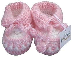 Handmade Baby Moccasins - Candy Pink (100% Hand-crocheted) [Apparel]