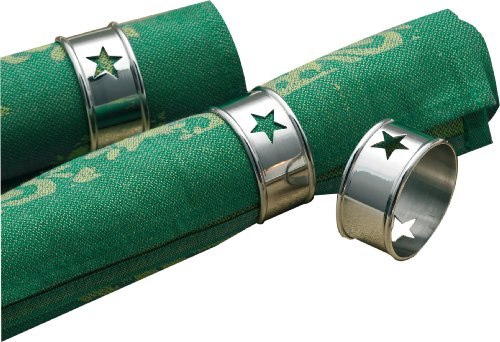 Esmeyer 199-246 4-er Set Serviettenringe aus Edelstahl 18/1