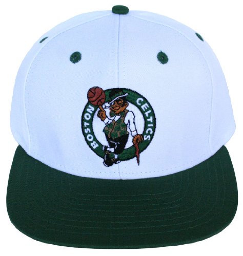 Boston Celtics Two Tone White/Green Basic Logo Plastic Snapback Flatbill Adjustable Hat