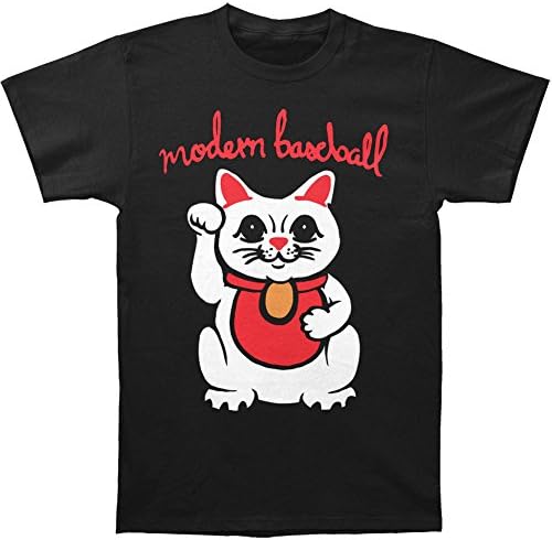 Modern Baseball Men's Beckoning Cat Slim Fit T-shirt Small Black